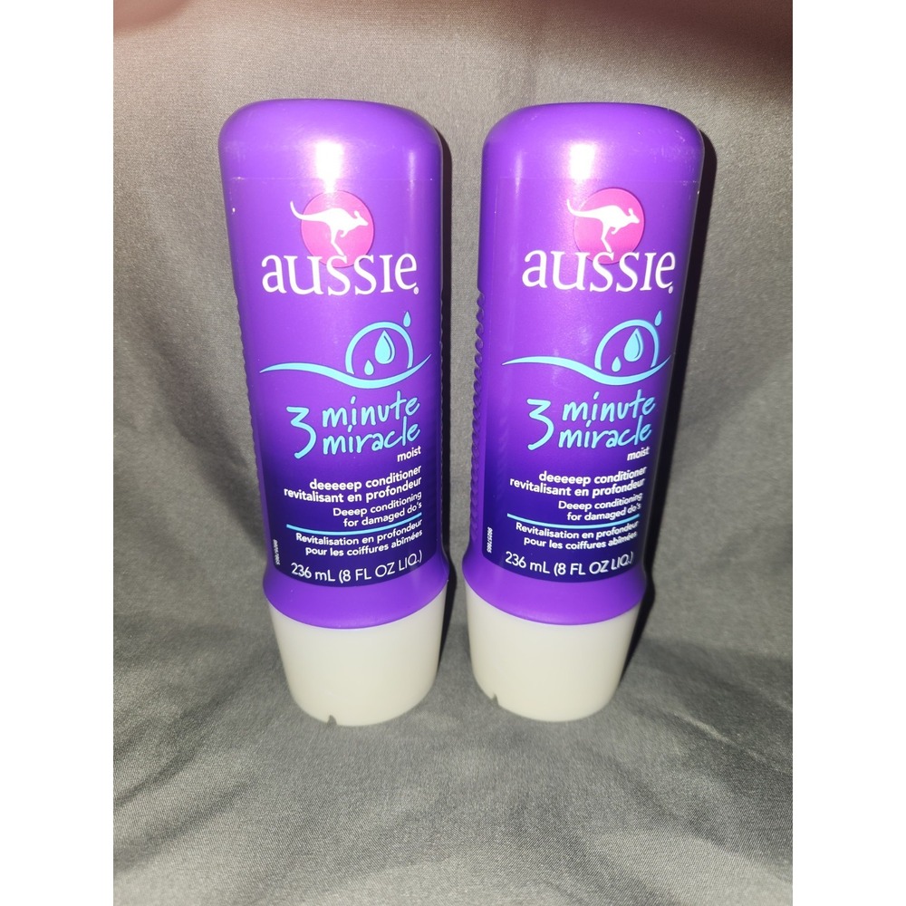 Lot of (2) Aussie 3 Minute Miracle Moist Deep Conditioner Paraben Free‎ 8 Oz